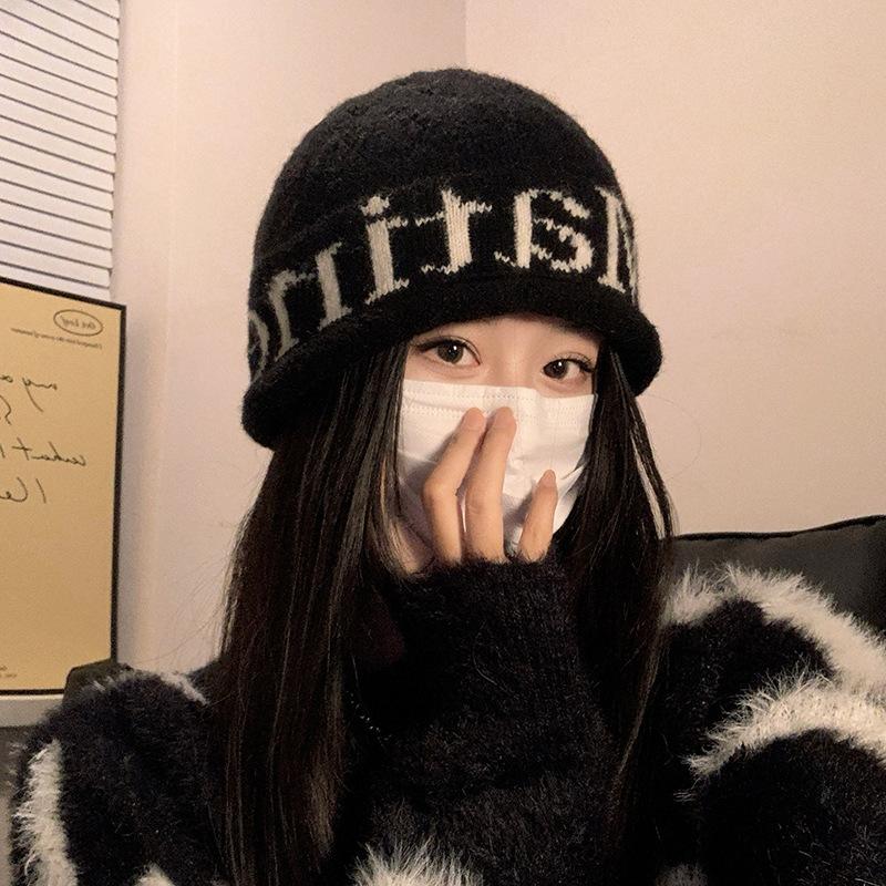 

Американская шапка бини для женщин, новый модный тренд, теплая шерстяная шапка, большой обхват головы, подчеркивающая лицо, маленькая холодная шапка M（56-58cm）