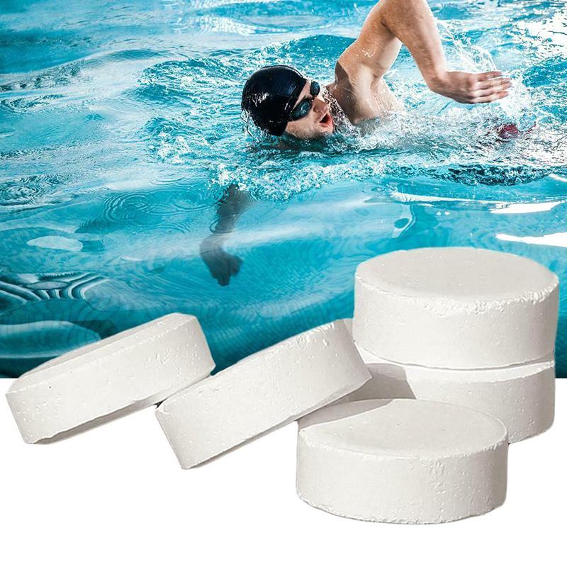 50Pcs Swimming Pool Cleaning Tablet Multifunctional Concentrate Effervescent Clean Spa Chlorine Bromine Tablet Cleaning Supplies