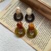 Delicate Non-Fading Acetic Acid Plate Large Stud Earrings Women'S Earrings Personality Atmosphere Niche Design Sense Earrings Non-Fading