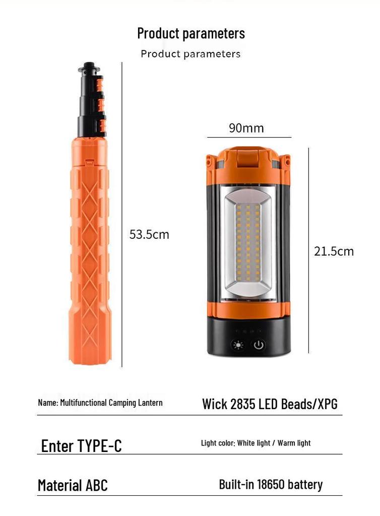 Rechargeable Outdoor Folding Camping Lantern and Work Light