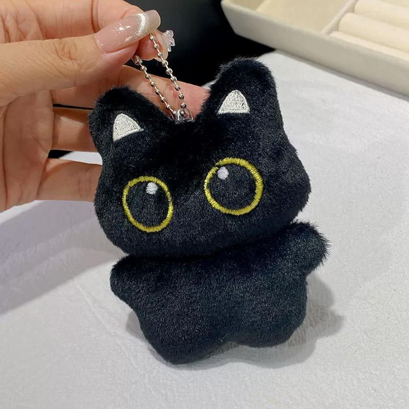 1/2pc Cute Black Cat Plush Toy Doll Small Pendant Cuddly Pillow Cushion Ins Black Cat Plush Toy Doll for Boy Girl Brithday Gifts