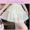 Cotton Blend Dot Pattern Short Skirt With Lace Print For Women Spring