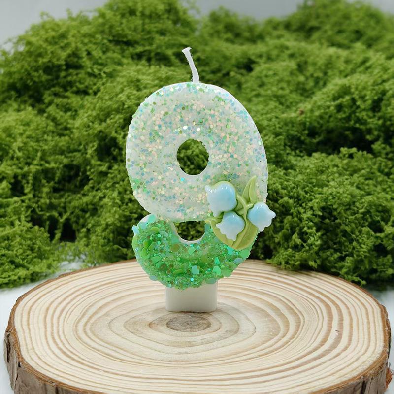Lily of The Valley Flower Multi-Specification Creative Digital Candle Handmade Cake Decoration Premium Party Children's Year-old Candle