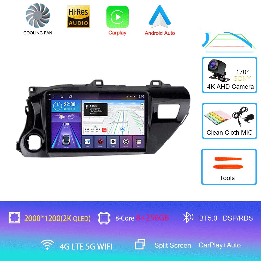 For Toyota Hilux Pick Up AN120 2015-2020 RHD LHD 8Core 2 Din Android 14 Auto Car Radio Multimedia 2din Stereo Carplay GPS Dvd