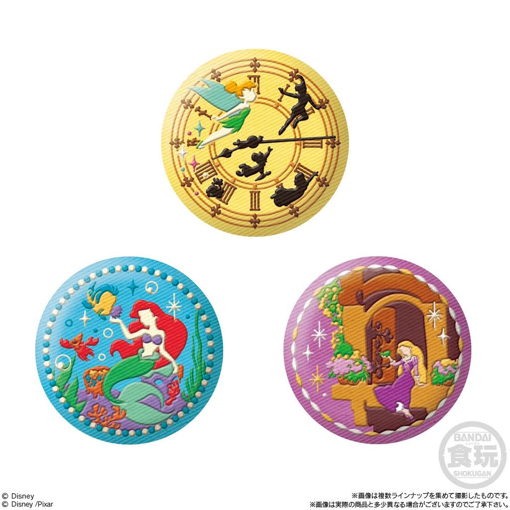 BANDAI Disney Characters Embroidered Can Badge Biscuit 2 Candy Toy Set of [Box 12]