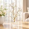 Crystal Blossom Tree Presentable Gold-Tone Metal with Square Base