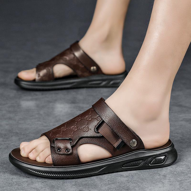 Slippers summer wear non-slip thick-soled one-word drag outdoor sports driving dual-purpose beach sandals