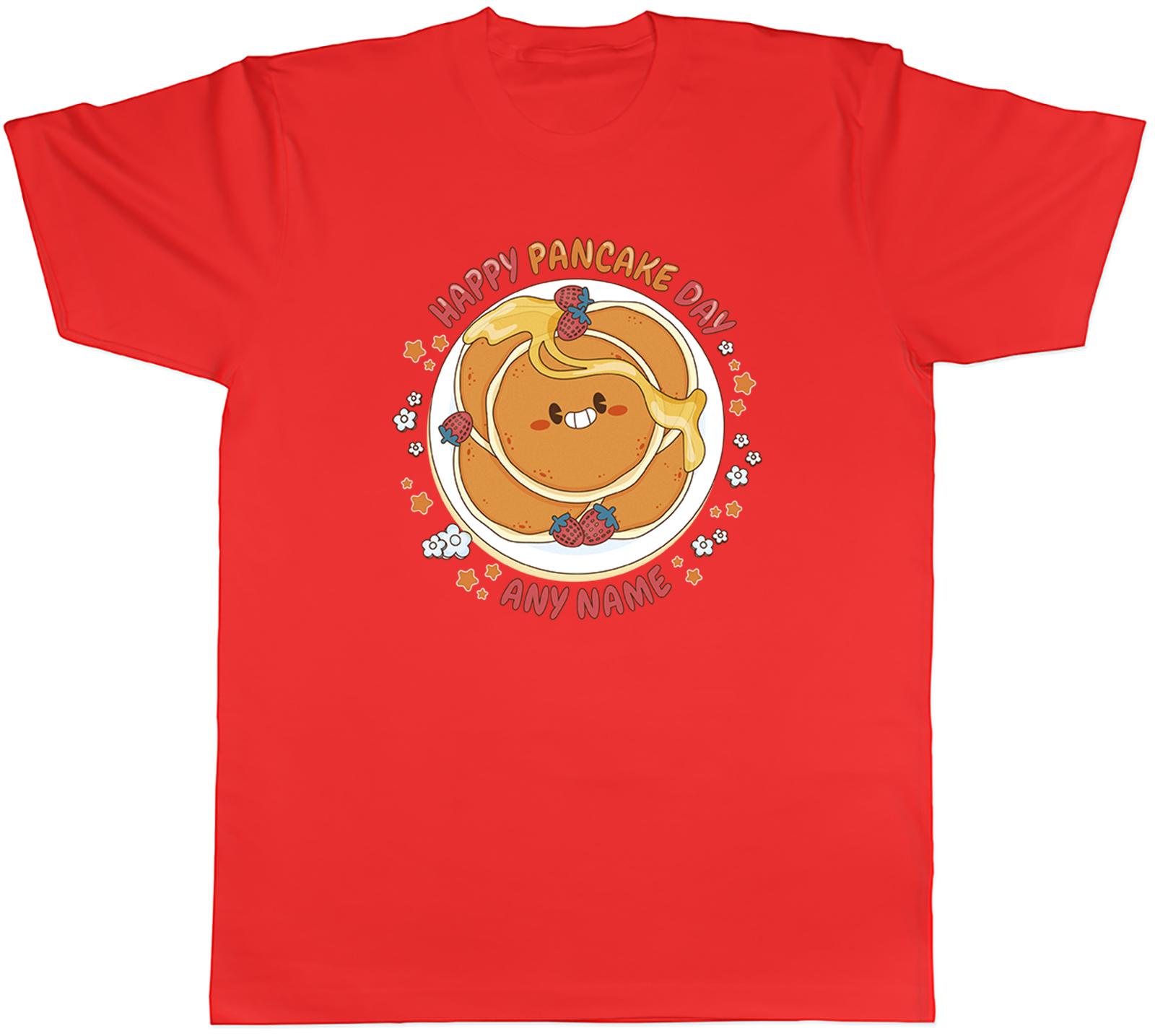 Personalised Happy Pancake Day Unisexs TShirt Tee Gift Top S