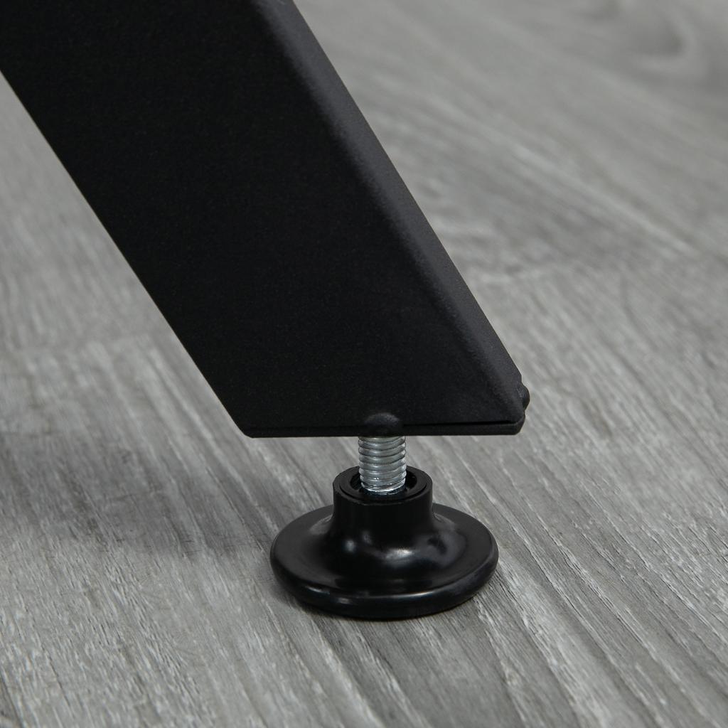 Dining Table, Round Kitchen Table with Black Legs, Anti-slip Foot Pads for Living Room, Dining Room 90 x 76 cm, Brown