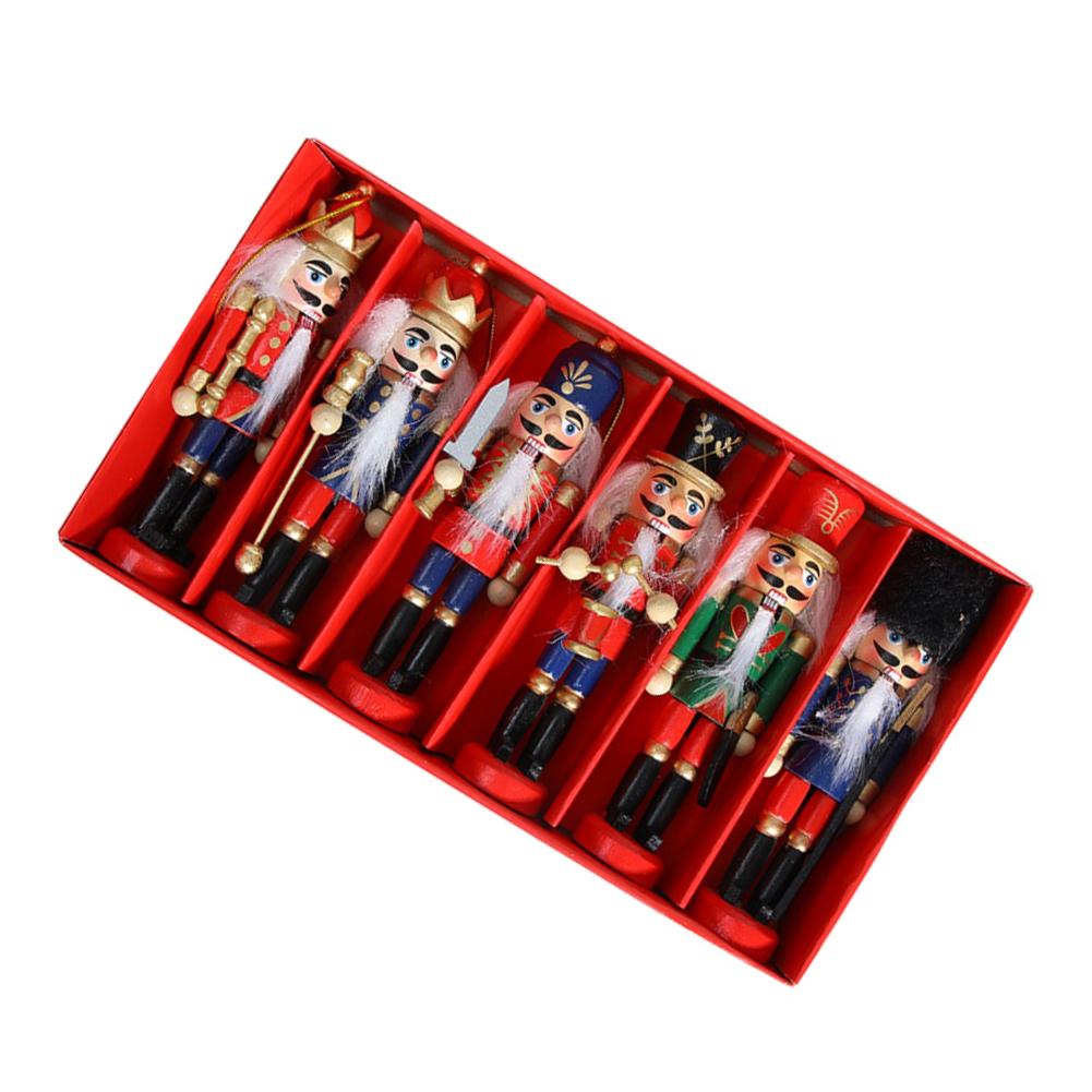 Holiday Table Centerpiece Wooden Nutcracker Nutcracker Holiday Table Decor Set Of Six Figures Lightweight Ornament