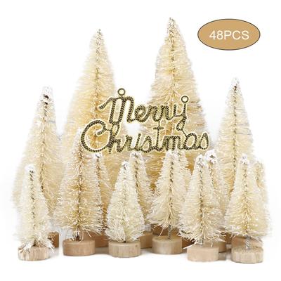 Weihnachtsbaum Sisal Kleiner Weihnachtsbaum Dekoration mit Holzfuß für Heimausstellung Fenster