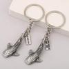 1/3Pcs Vintage Metal Whale Shark Keychain Creative Alloy Sea Animal Pendant Key Ring Charm For Backpack Bag Decoration Gift