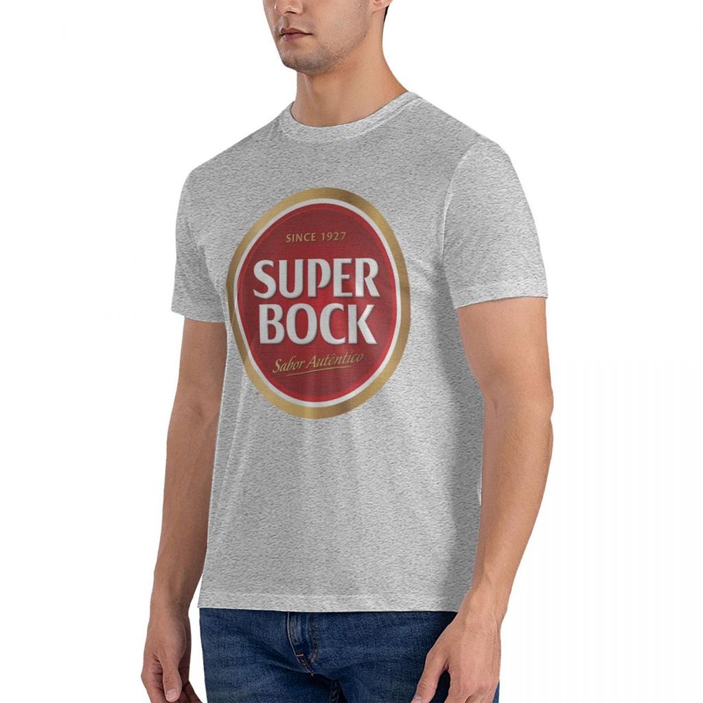 Men's casual fashion T-shirt round neck cool man's Super Bock beer Portugal Fashion Printed men's T-Shirt Short Sleeve