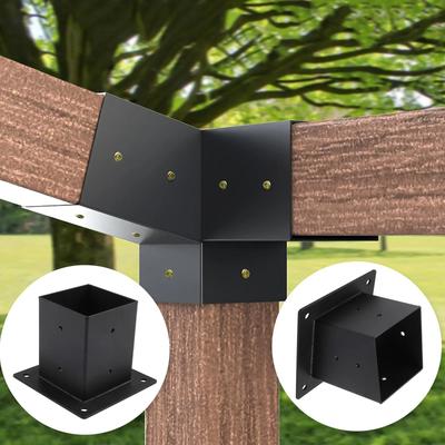 Schuin Dak Pergola Beugel Kit Met Muurbevestiging En Schroeven Voor 4x4 Inch Houten Palen Gazebo Veranda Tuin Gazebo Onderdelen Accessoires