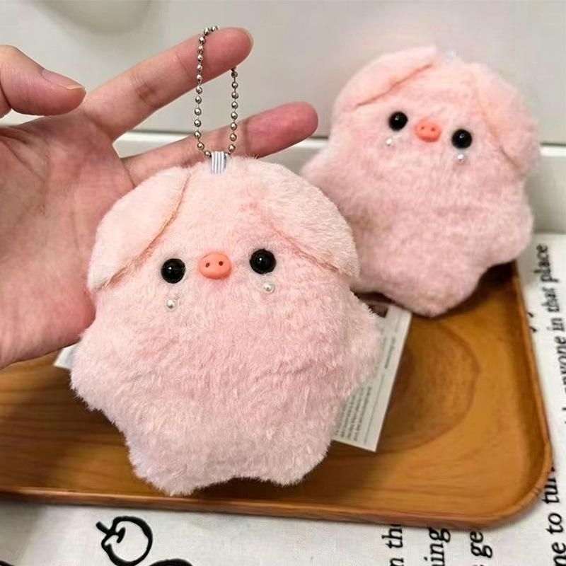 Adorable Pig Glasses Scarf Keychain Plush Doll Ornament Gift