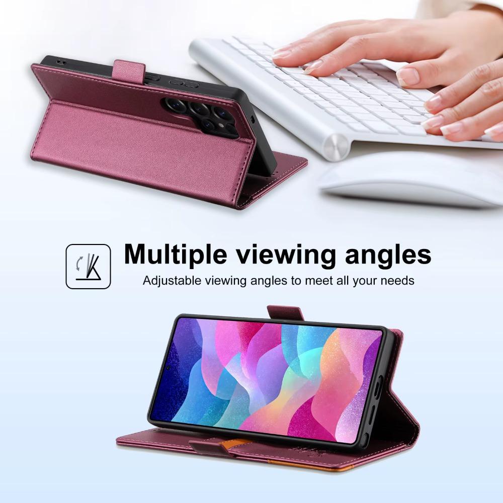 RFID Blocking Card Slot Holder Wallet Flip Phone Case For Samsung Galaxy S25 Ultra S24 Plus S23 S22 A06 A16 A26 A36 A56 A17 A55