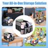Smof Foldable Car Storage Box with Multiple Pockets and Drink Convenient storage for car and passenger Large capacity for organizing and Holder.