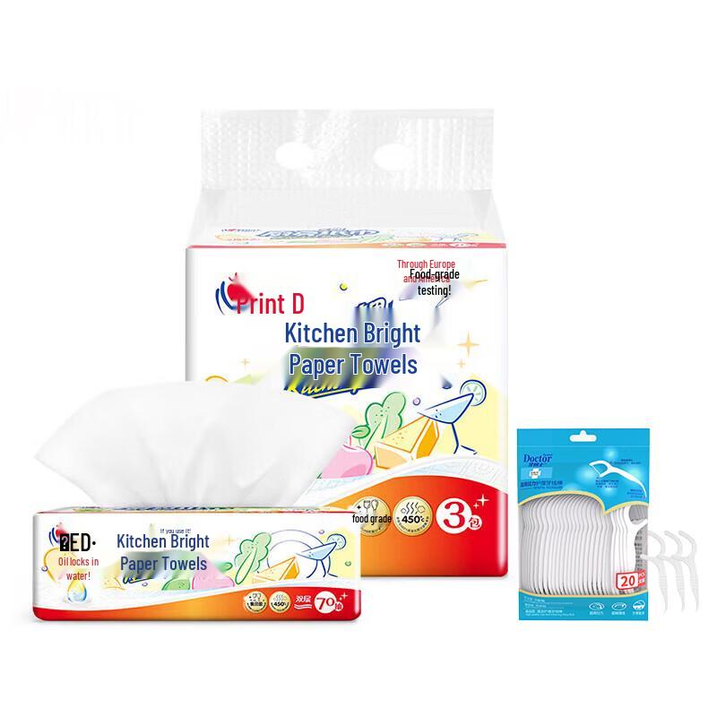 Dental Floss Sticks & Kitchen Paper Towels Bundle