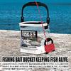 DRESS Fishing Water Bucket, Clear White, Includes 7m Rope & Holder, Mesh Lid, Zipper Closure, EVA, Multi-Purpose Bucket, Transparent Fishing Tackle