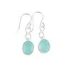 Aqua Chalcedony Gemstone 925 Sterling Silver Handmade Jewelry Earrings 1.60" EE-12-14