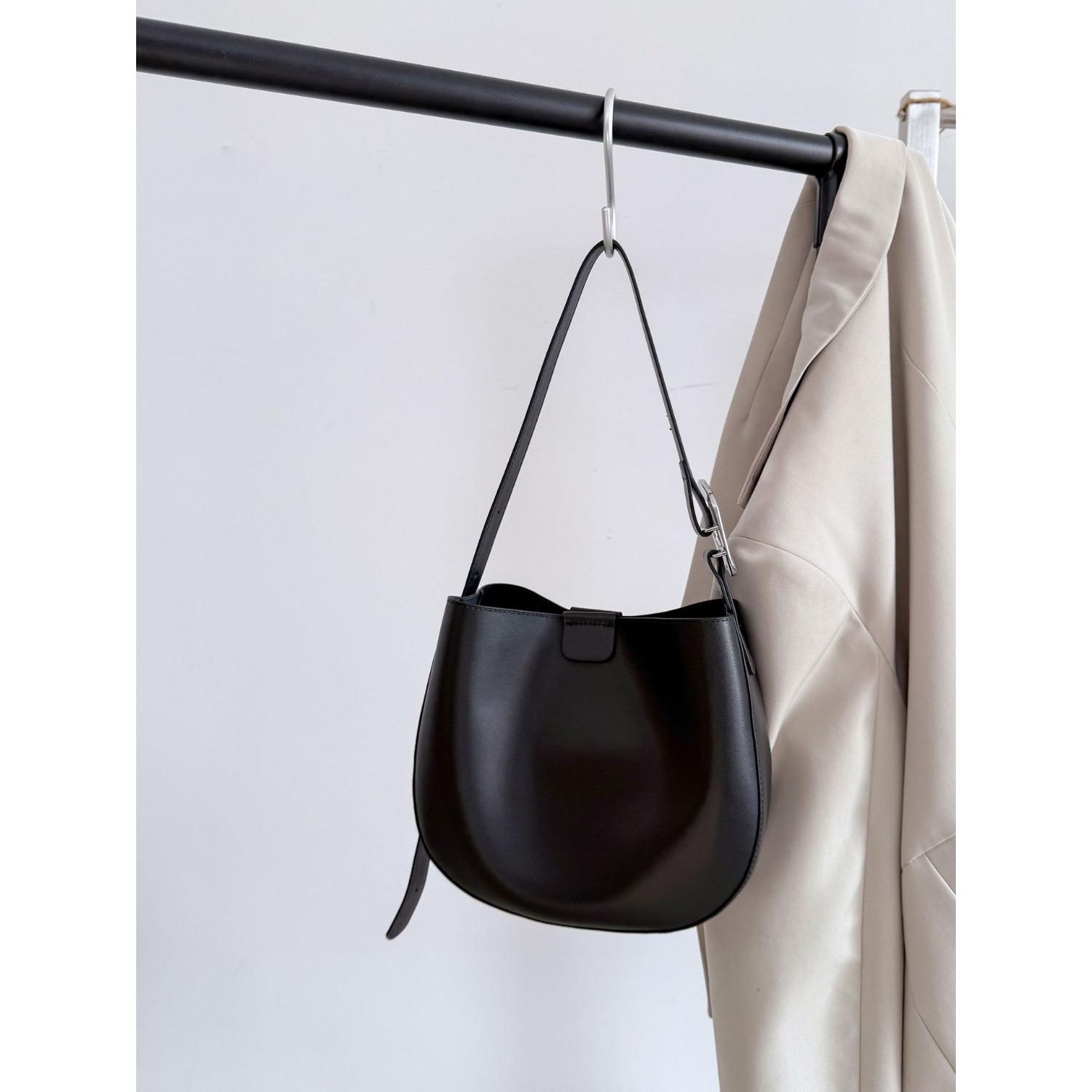 

Нишевая универсальная женская сумка из коровьей кожи, сумка через плечо, сумка-мессенджер, простая и модная женская сумка, сумка-ракушка на молнии чёрный