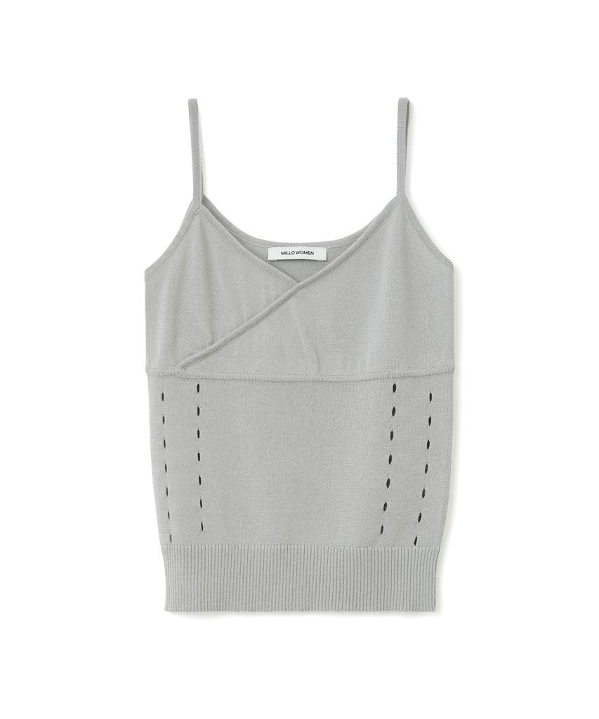 MILLO WOMEN Whole Sleeveless Knit Top [Light Gray]