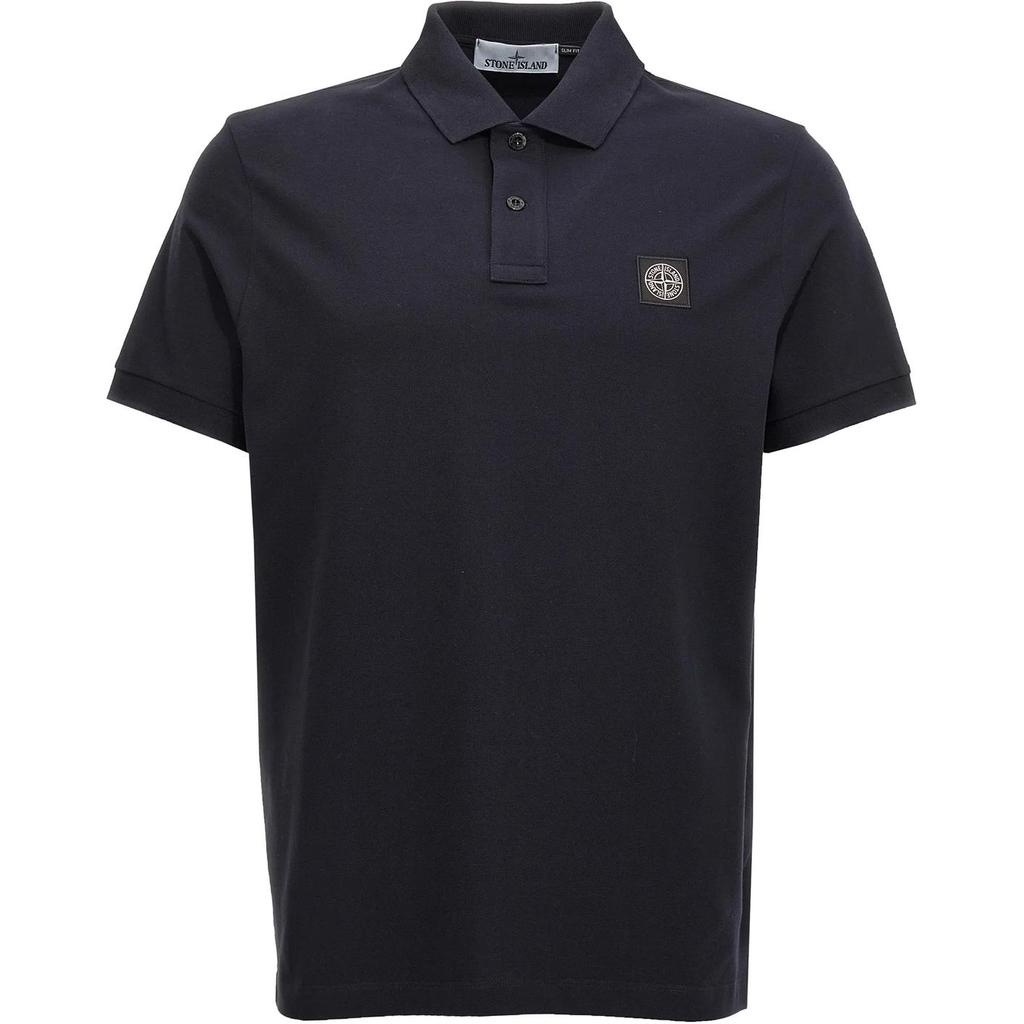 Stone Island Solid Color Logo Patch Polo Shirt Men tops Navy-Blue 81152SC17-A0020