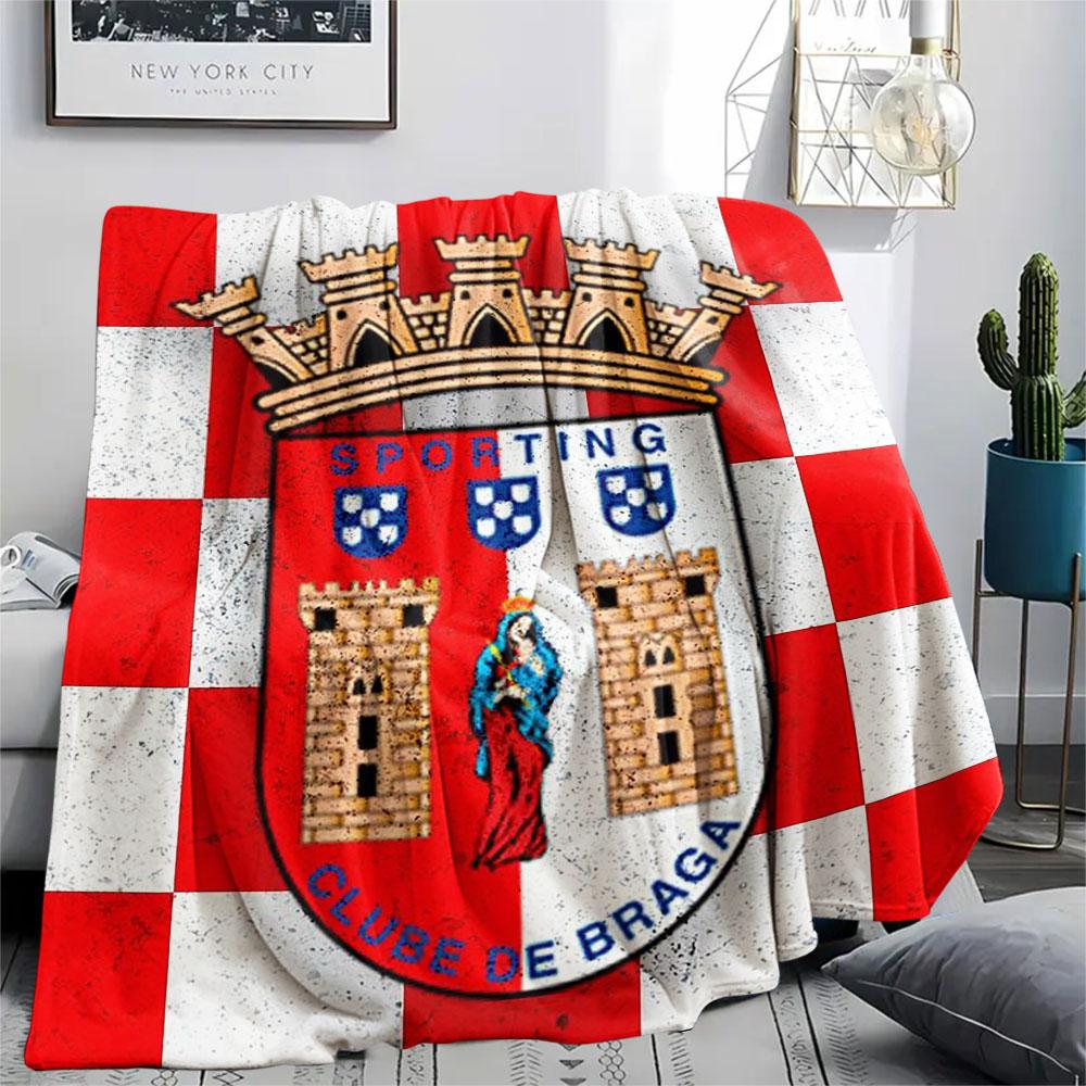 1PC Sporting Clube De Braga Patterned Flannel Blanket Suitable For All Seasons for Home Decor Warmth and Comfort Gifts Holiday Present