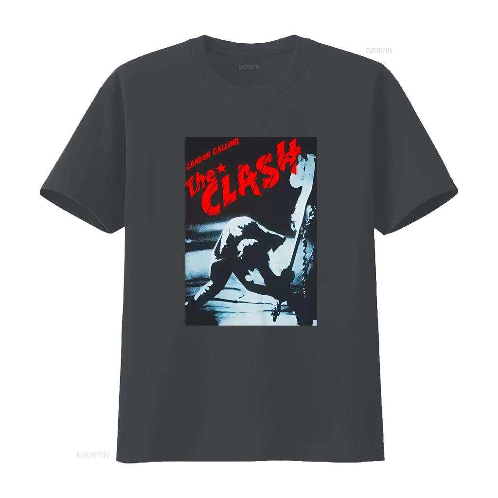 The Clash London Calling Heavy Metal Hudební Kapela Rock Punk XL Tričko vintage Vypraný grafický Potisk Měkký Všestranný Mírně pánský