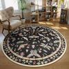 Round Living Room Carpet Green Insect Floral Carpets Home Decoration Rug for Bedroom Bedside Floor Mat Christmas Gifts 