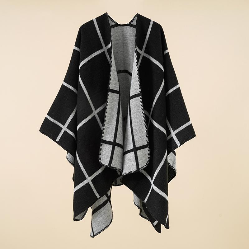 Echarpe Hiver Imitation Cashmere Women Scarf Plaid Poncho Chales Femme Capa Para Mujer Pashmina Thick Wrap Shawls Autumn Winter