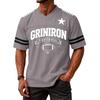 Men's Casual V-Neck Short Sleeve T-Shirt with Baseball Print Sports Top for Gym and Everyday Wear
