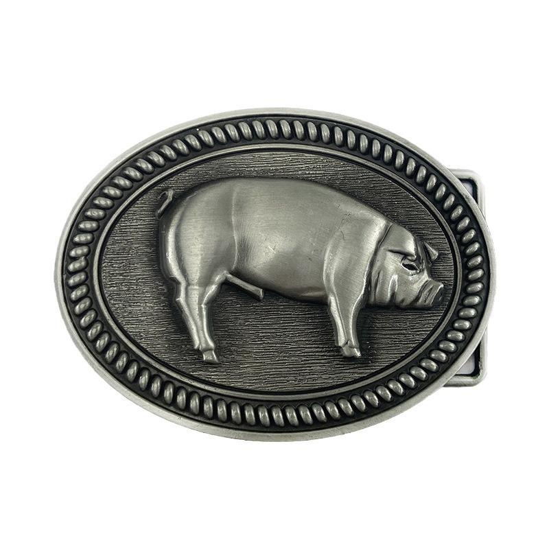 Personalized Retro Denim Pigskin Belt Buckle - European American Hip Hop Fashion
