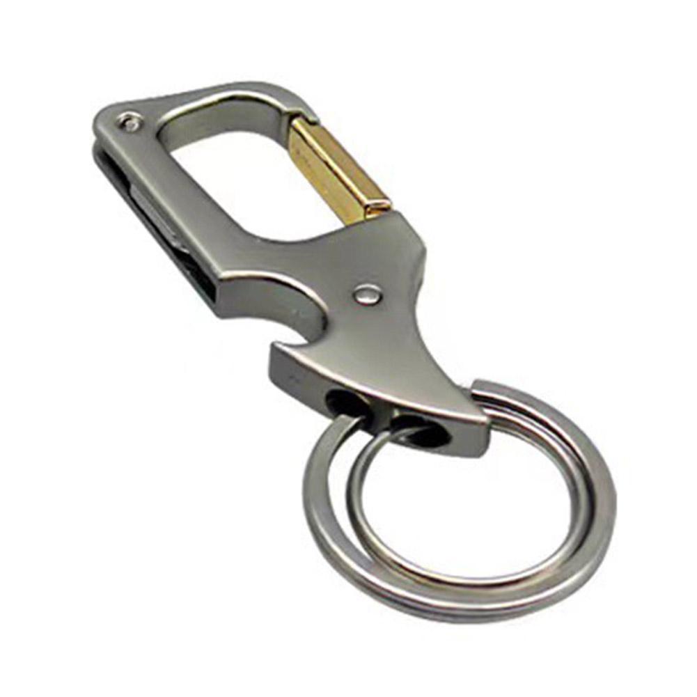 Portable Camping Can Opener Camping Travel Stainless Steel Can Opener Keychain 2-In-1 Multi-Function Beer Bottle Jar Opener Tool