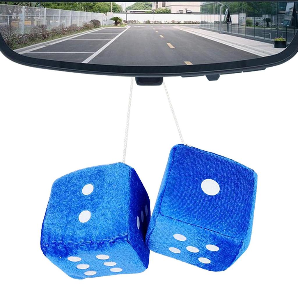 Car Dice - Car Rearview Mirror Ornament Hanging Plush Fuzzy
