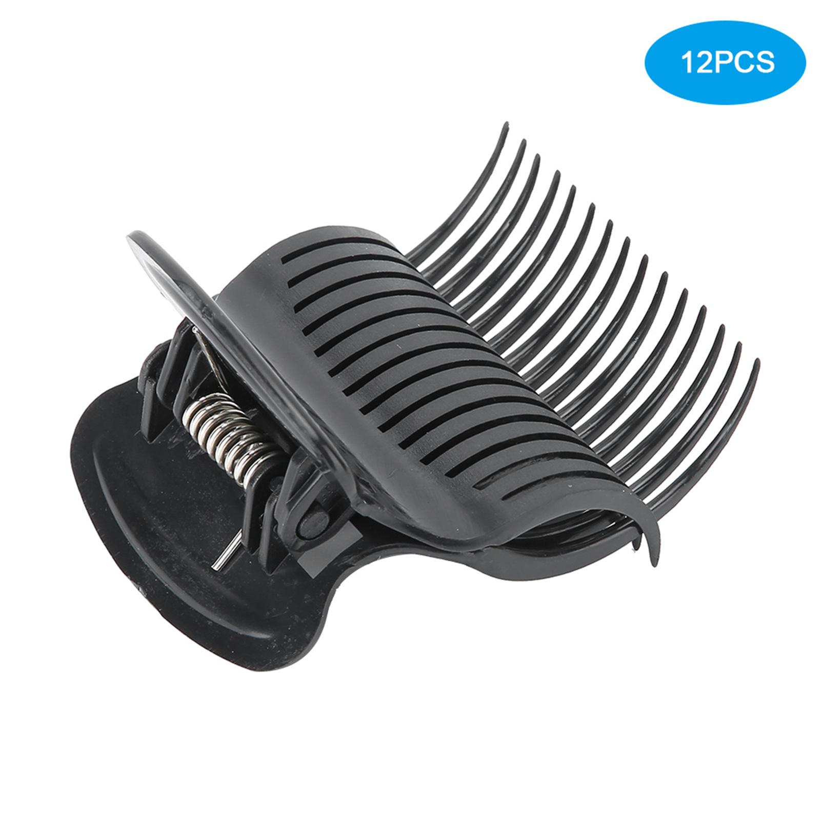 

12 шт. Зажим для горячих бигуди, зажим-краб для завивки волос, сменный инструмент для укладки волос для женщин, девушек, черный чёрный