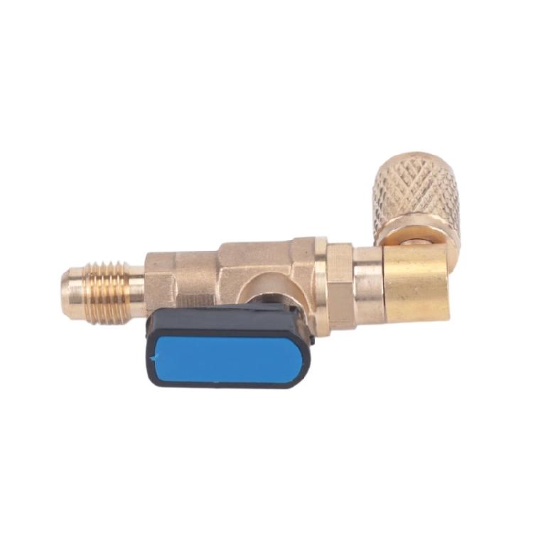 Shut-off Flows Control 90 Degree R22 Brass Ball Valves Simple Installation for Air Conditioner Charging Small Refrigeration Valves for HVAC