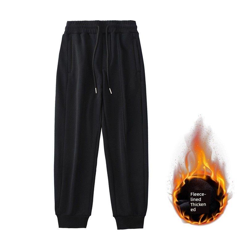 Sweatpants Autumn and Winter Thickening Casual Vintage Zipper Pockets