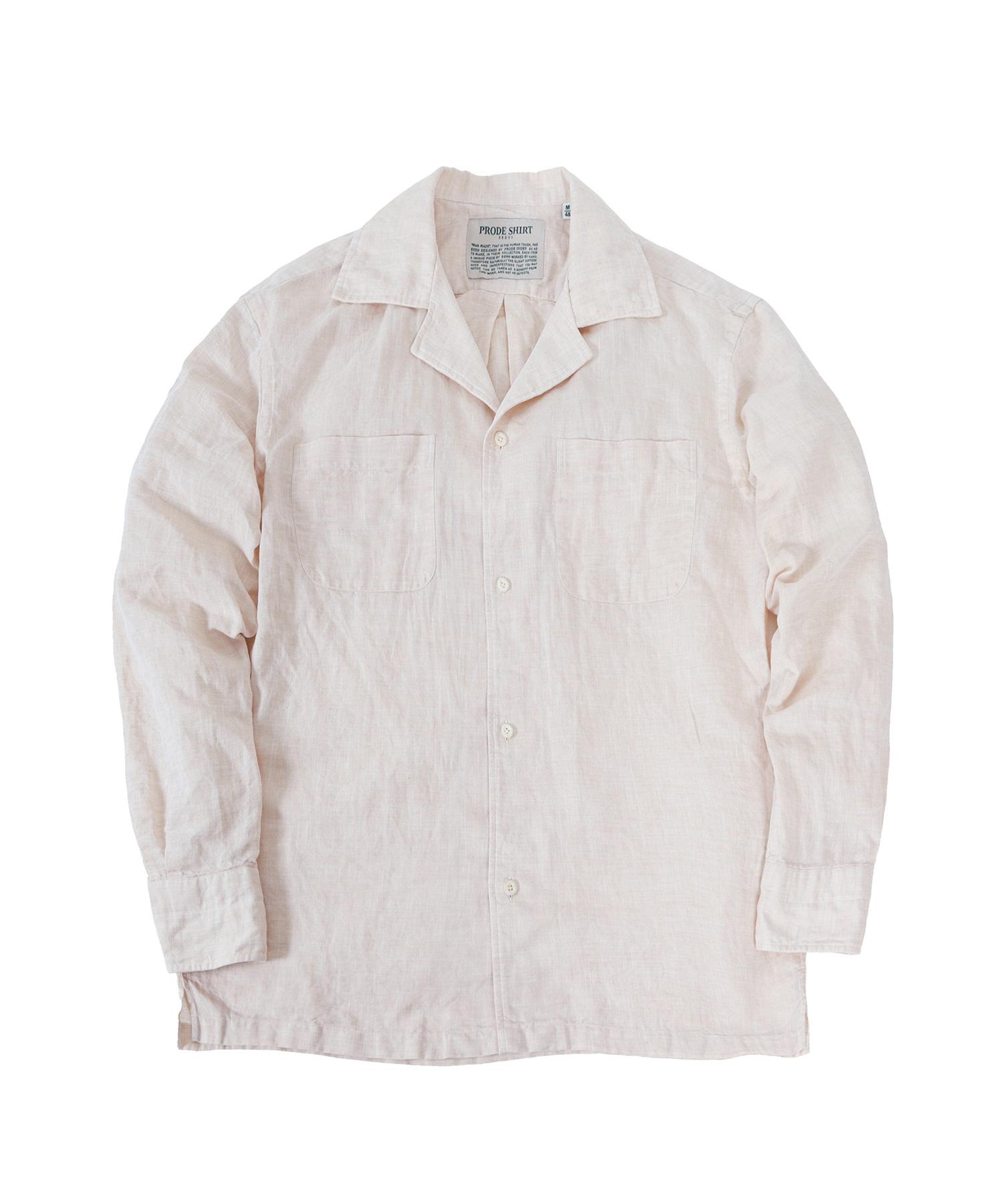 Prod Shirt [Semi-Oversized] Cuban Open Collar Linen Shirt (Sand) Sand/L(50)