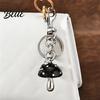 Bag Pendant Keychain Rhinestones Inlaid Mushroom Shape Key Holder Lobster