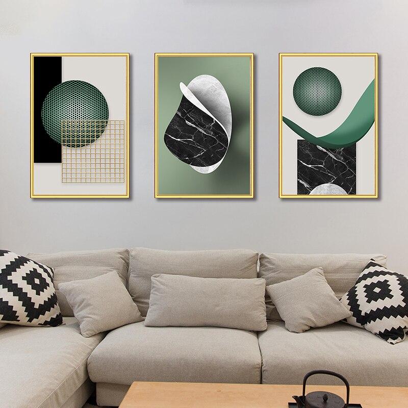Abstract Geometry Decorative Paintings Nordic Luxury Woman Posters and Prints Wall Art for Living Room Porch Decor