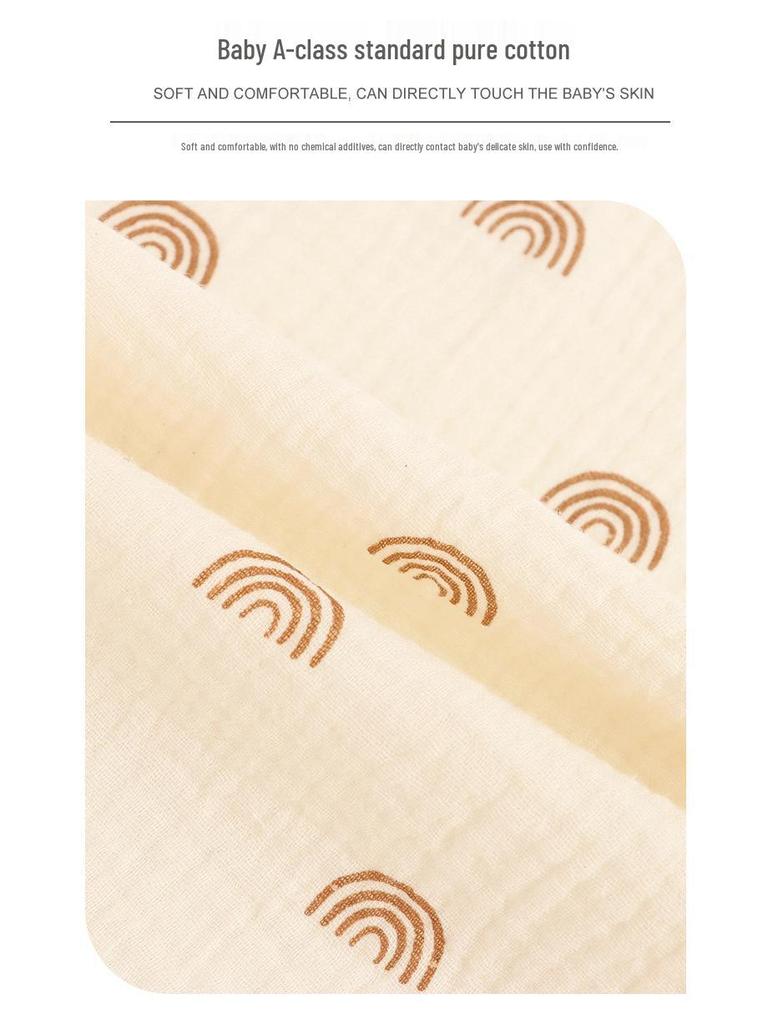 Baby Pure Cotton Double Layer Gauze Crinkle Fitted Sheet Bed Cover