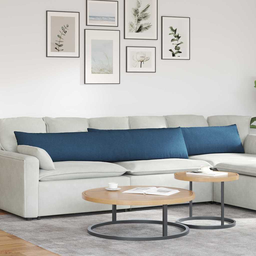 Sofa Cushions 2 Pcs Blue 200 X 40 Cm Fabric