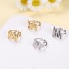 High-End Geometric Clip-On Earrings for Women, European & American Fashion, Simple Ins Cold Style, No Piercing Required