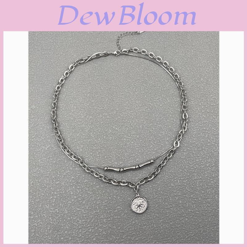 Geometric Layered Stainless Steel Pendant Necklace For Men And Women