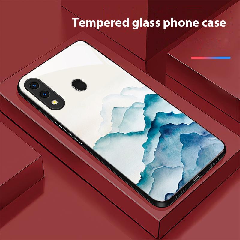 Ink landscape painting For Samsung Galaxy A50 A52 A52s A53 A54 A55 A56 A51 A80 A70 A71 A35 A34 A30 A26 A25 A22 Glass Phone Case