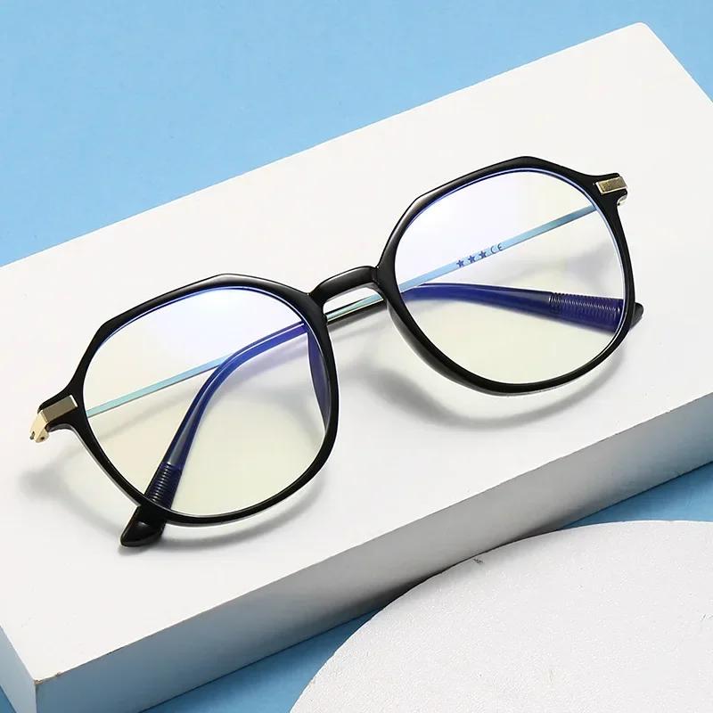 Women Luxury Design Finished Myopia Glasses Men Ultralight Transparent Nearsighted Eyewear Polygonal Blue Light Blocking Glasses
