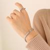 Geometric Zircon Pig Nose Spliced Bracelet & Necklace Set - European/American Nude Chain, Non-Fading P196-E009