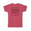Gift T-Shirt : WINNIPEG Canada Square Modern Minimalist Font