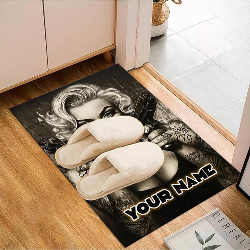 1PC Custom Name "Rebel Cause" Theme Floor Mat Ideal for Living Room, Game Rooms, Office, Bedroom, Office Floor Mat , Floor Mats for Home